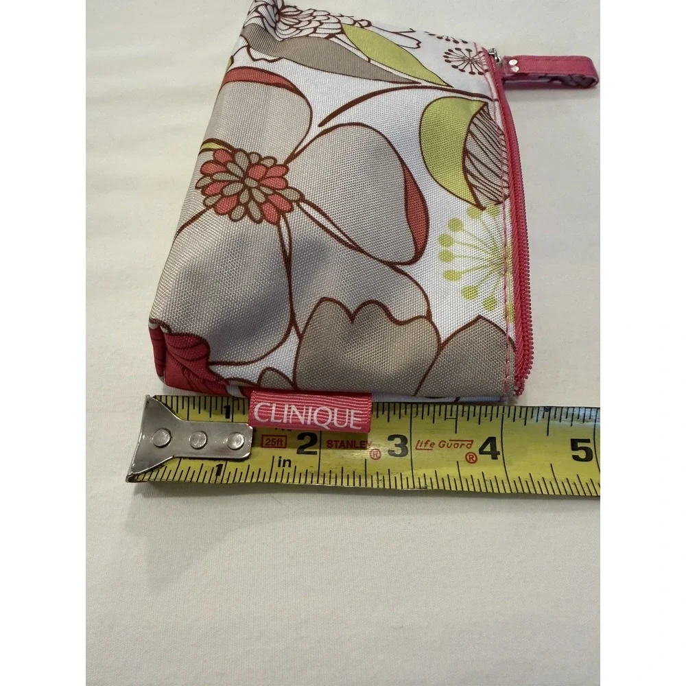 Clinique Makeup Bags Multi~Color Floral Lined 3Pc Set NWOT